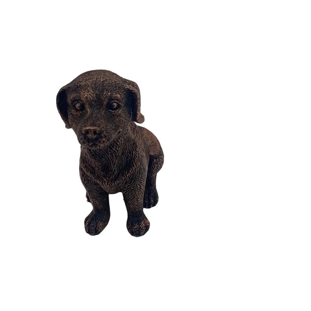 Sitting Labrador‎ Puppy Figurine Doorstop Paperweight Brown